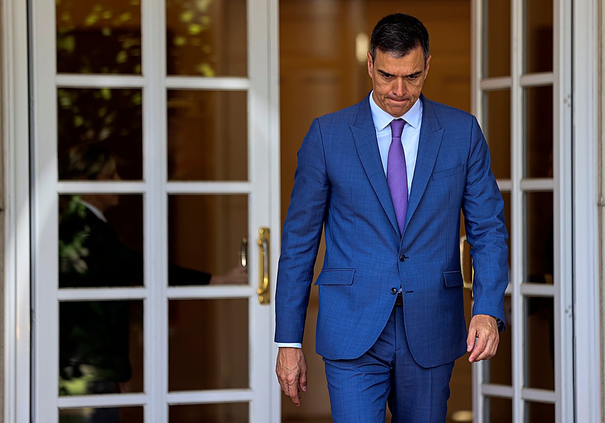 Pedro Sánchez, en el Palacio de la Moncloa