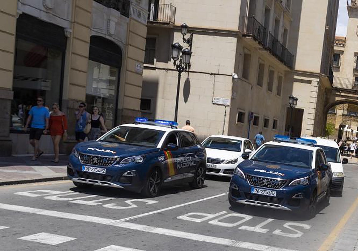 Imagen de archivo de dos coches patrulla de la Policía Nacional en Alicante