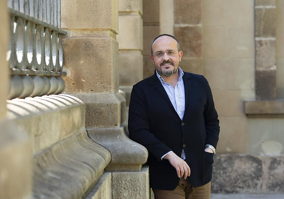 Alejandro Fernández, presidente del PP catalán, en una imagen de abril de 2022 en el Parlamento de Cataluña