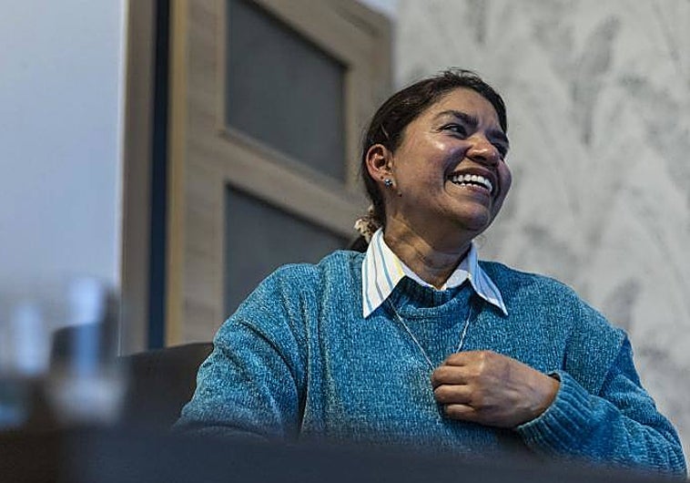 Mabeli, durante la conversación con ABC