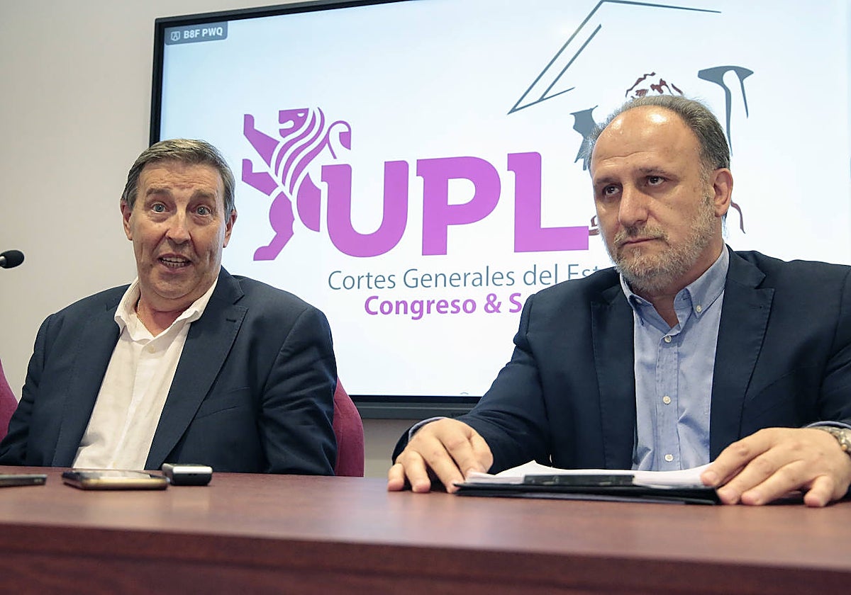 Unión del Pueblo Leonés presenta a sus candidatos al Congreso de Diputados y al Senado, Miguel Ángel Díez Cano y Javier Callado