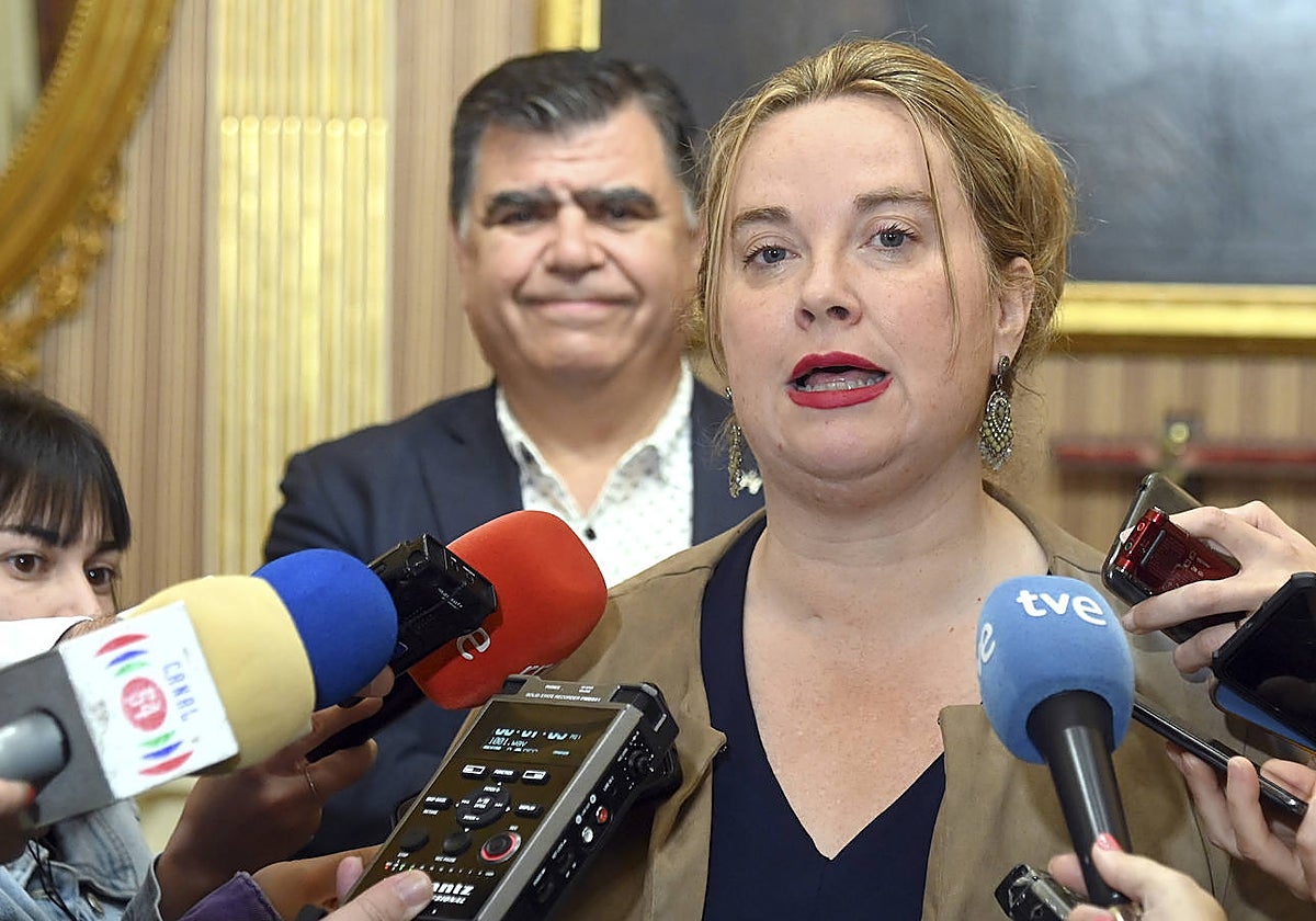 La alcaldesa de Burgos, Cristina Ayala, en su comparecencia este miércoles