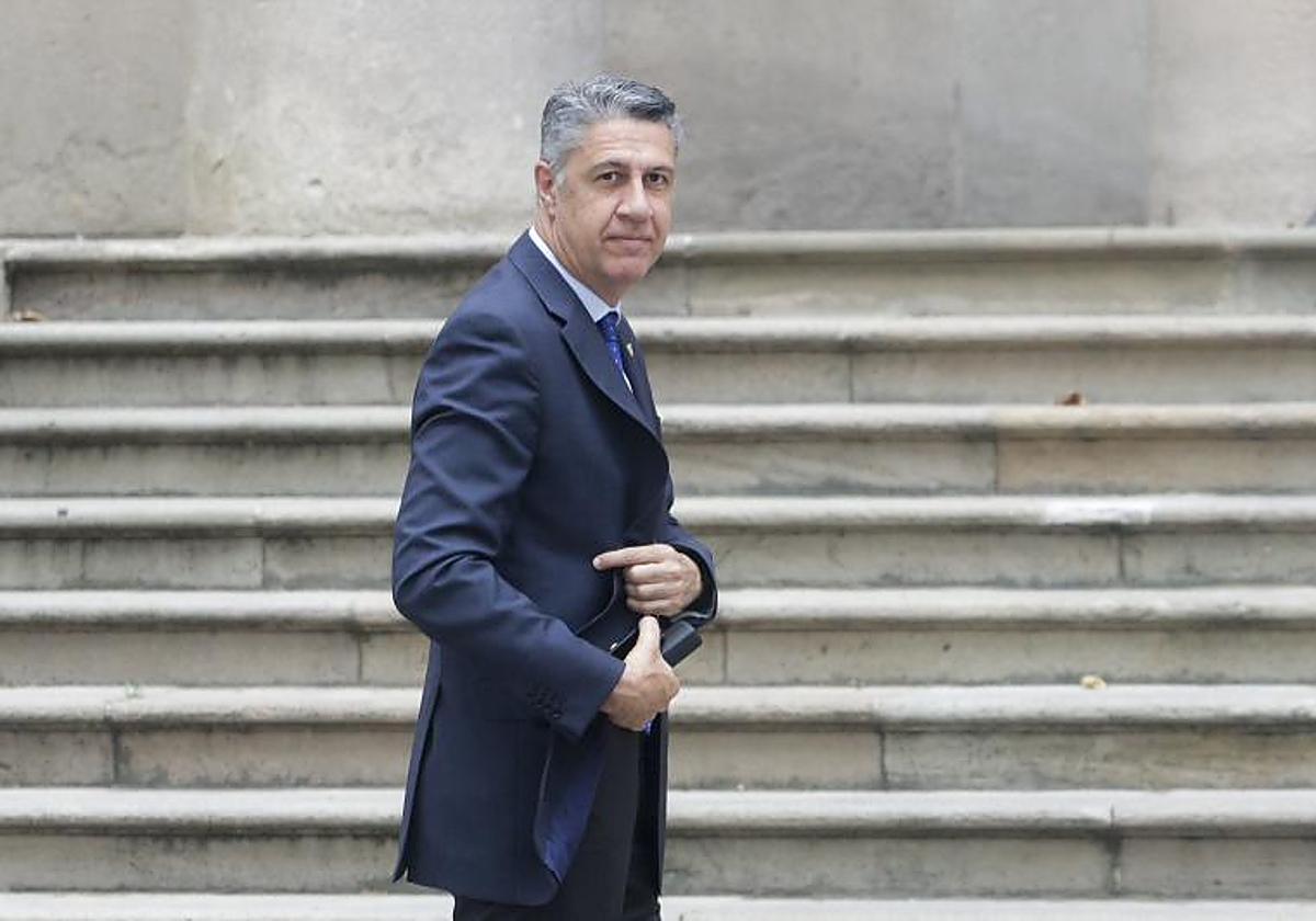 Xavier García Albiol, alcalde de Badalona (Barcelona), el martes, accediendo al Palacio de Justicia de Barcelona