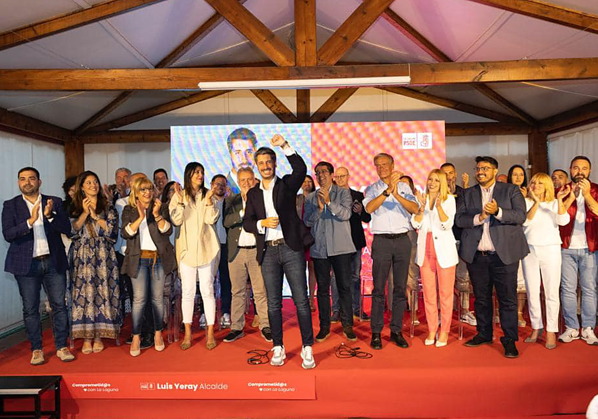 Luis Yeray en un acto de campaña con el PSOE