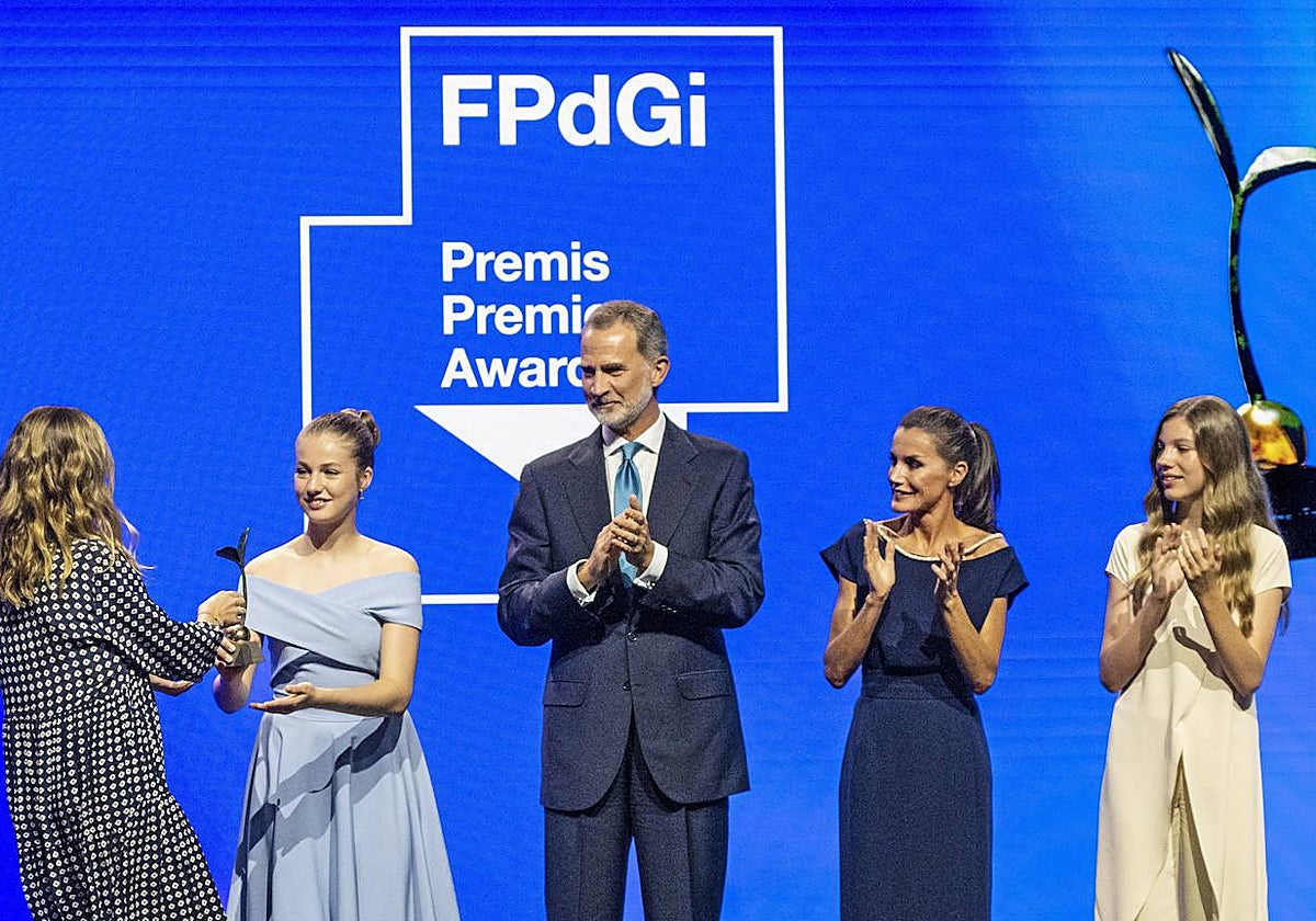 La Familia Real, en junio de 2022, en la entrega de premios de la Fundación Princesa de Girona