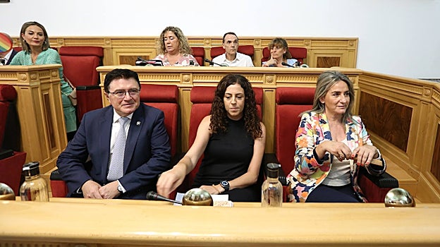 Milagros Tolón, en la bancada del PSOE en el Pleno del ayuntamiento