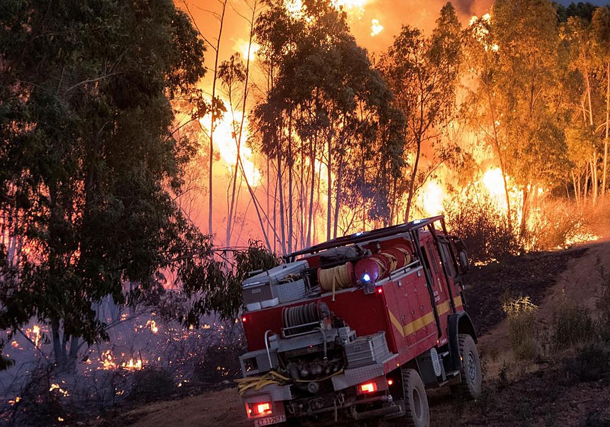 Imagen de incendio que arrasó 12.000 hectáreas en la sierra de Huelva
