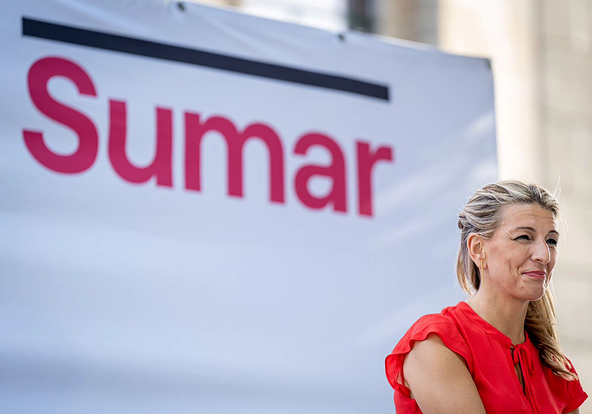 Yolanda Díaz durante el mítin celebrado en La Laguna