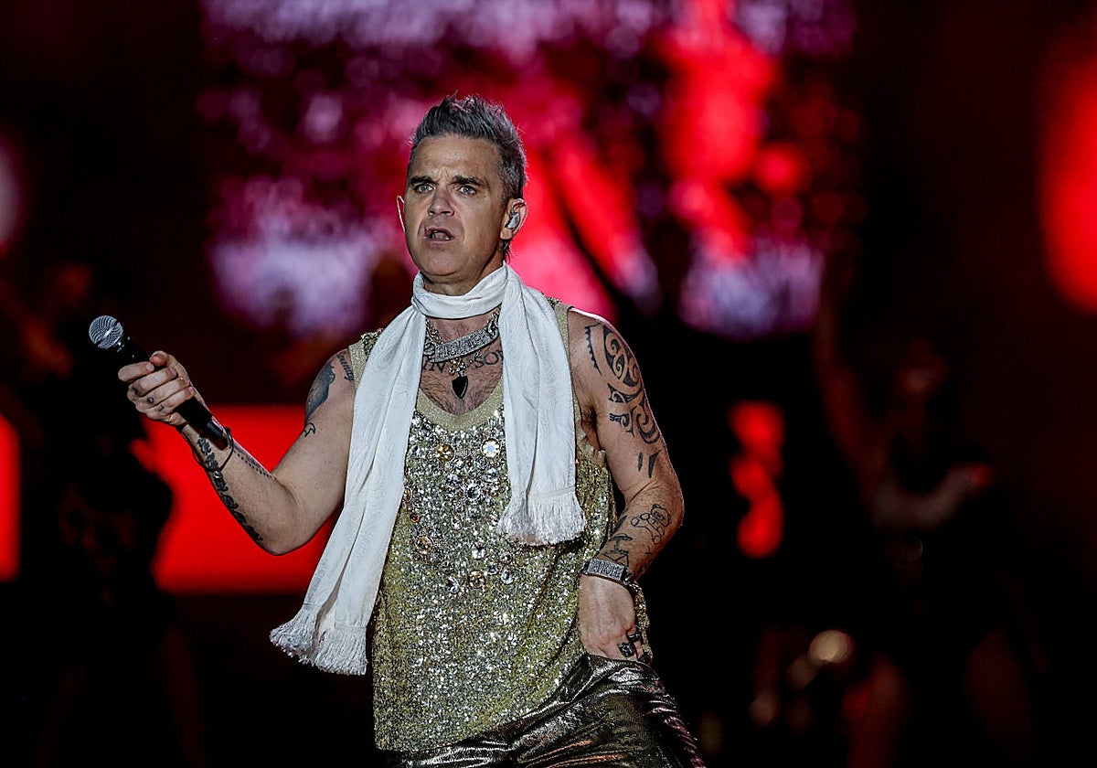 Robbie Williams durante su concierto en el Mad Cool 2023
