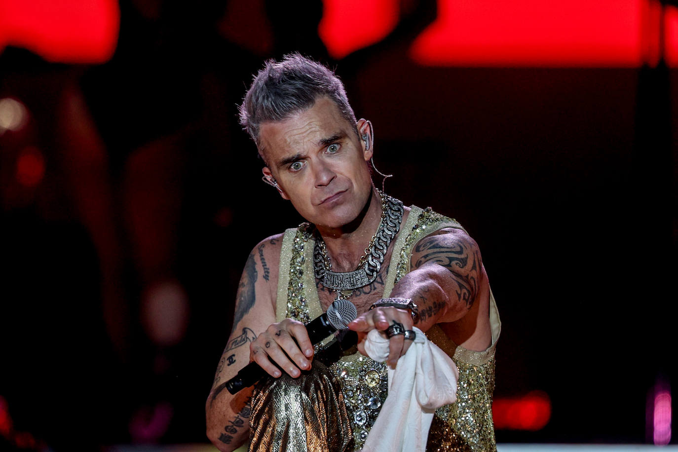 Robbie Williams en su presentación en el Mad Cool