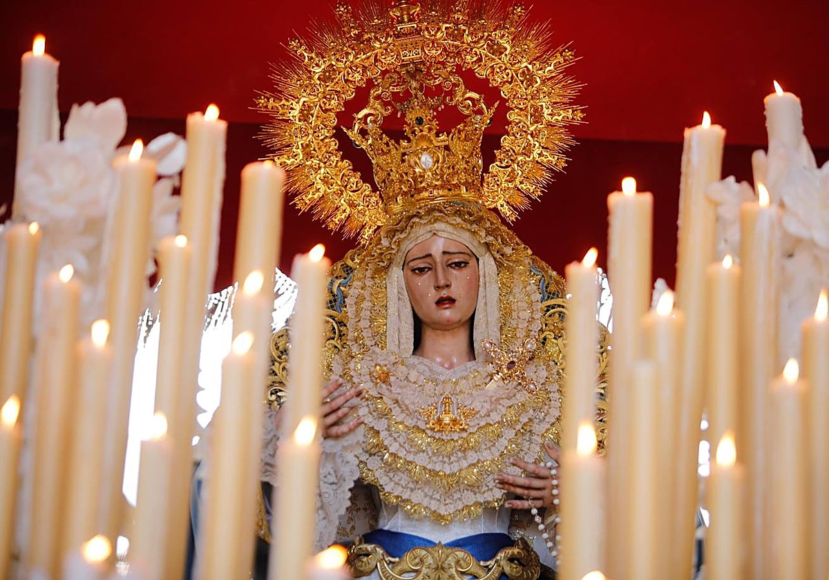 La Virgen de la Salud, durante la estación de penitencia del pasado Martes Santo