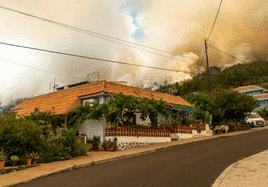 Lucha en La Palma para evitar que el fuego llegue a las viviendas
