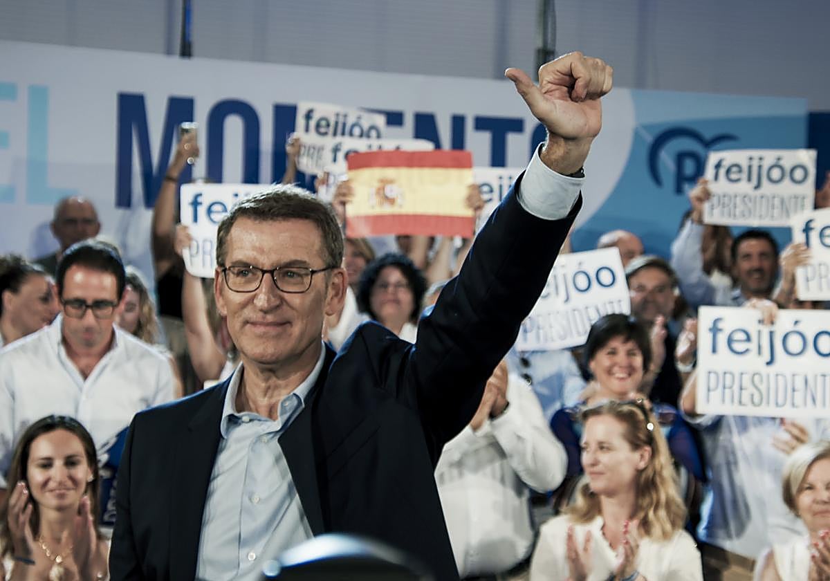 Alberto Núñez Feijóo clausura un mítin en Baleares