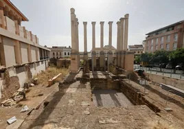 Las obras en el Templo Romano de Córdoba no llegarán hasta este otoño