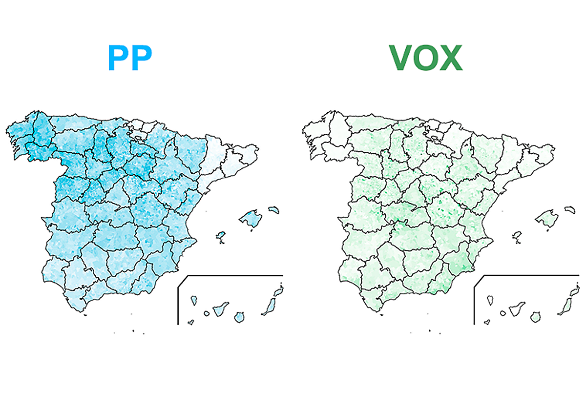 El caladero de los partidos el 23J: PP y PSOE se nutren de las caídas de Vox y Sumar