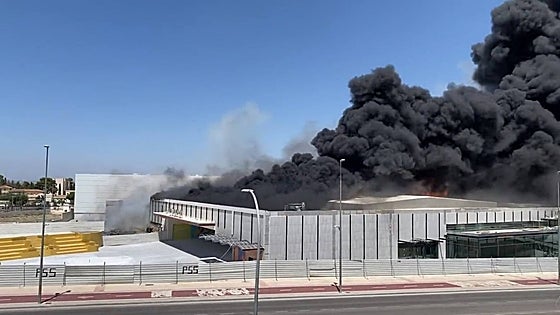 Un incendio obliga  a desalojar el centro comercial Jaén Plaza