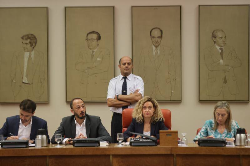 En el centro, Meritxell Batet, junto a Gómez de Celis y Pastor