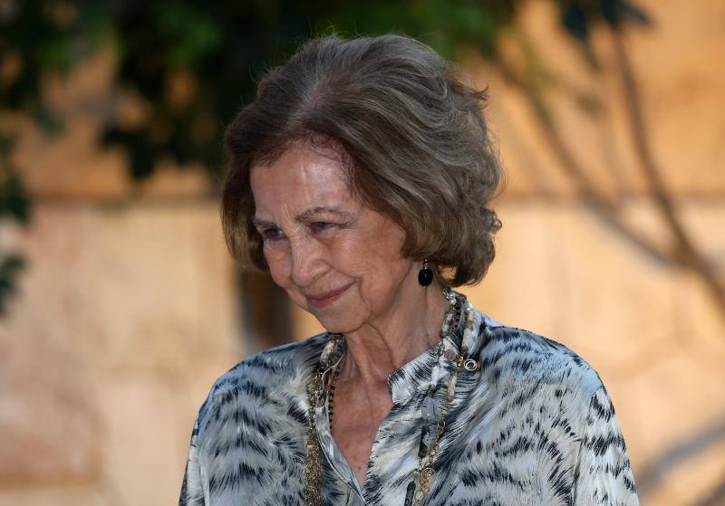 La Reina Doña Sofía durante la recepción en Marivent.