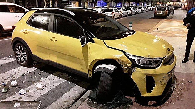 El vehículo accidentado, después de sufrir el siniestro