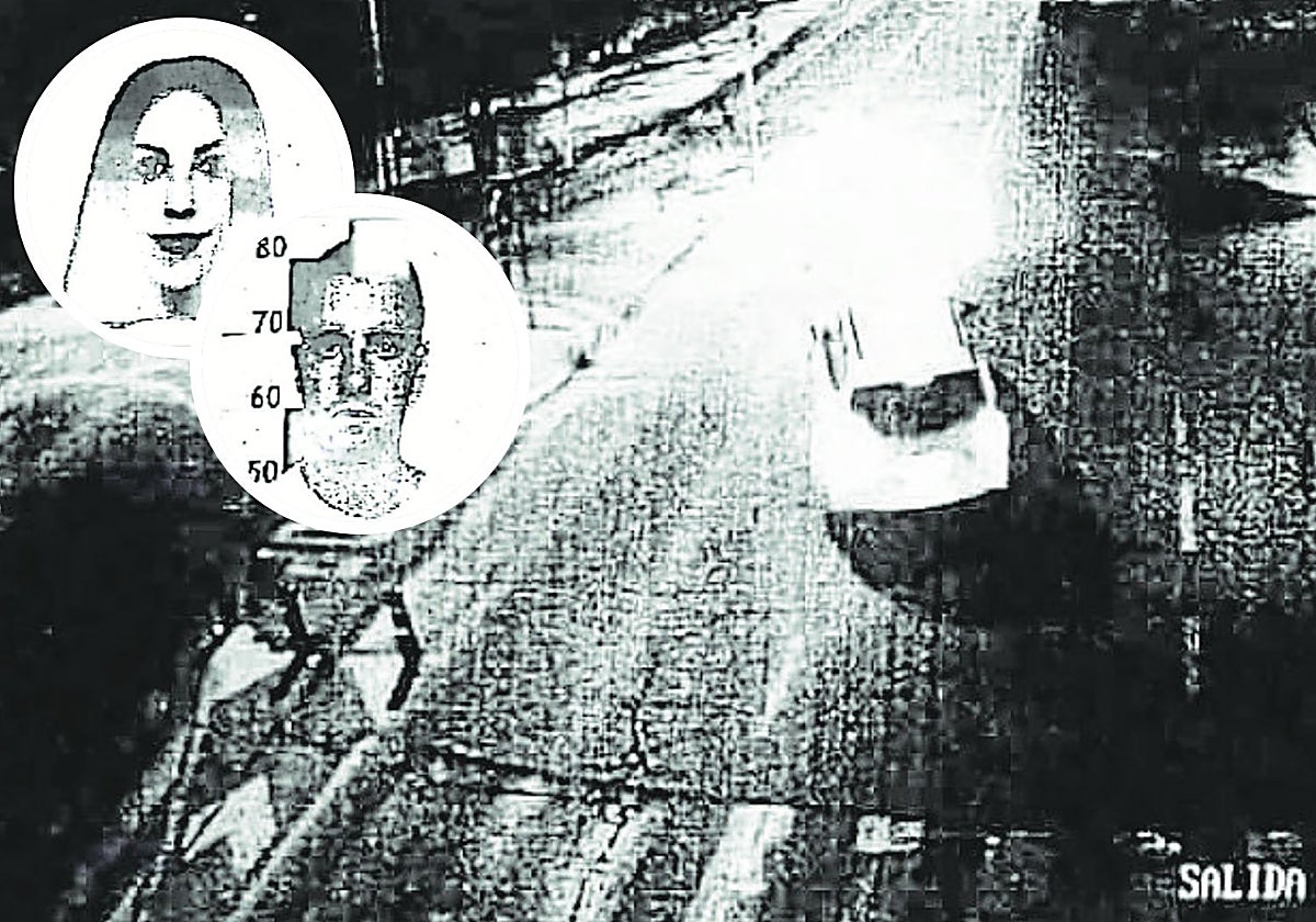 Las cámaras de tráfico captaron el vehículo en la zona del crimen; en los círculos, los detenidos José M. y Alba R.