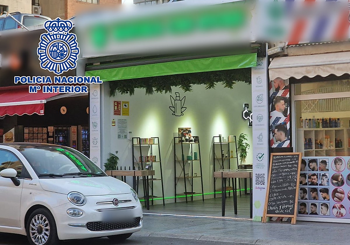 Imagen de un negocio de CBD ubicado junto a la playa de Benidorm