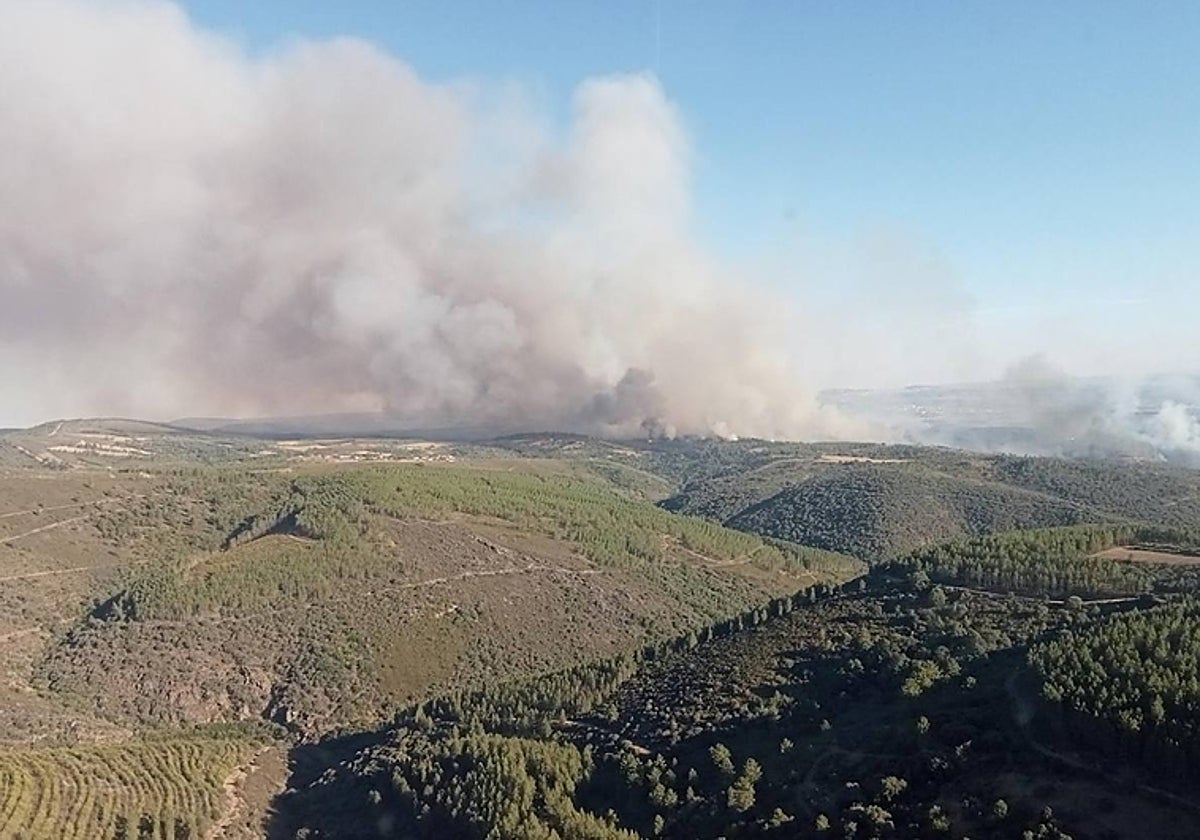 Incendio desatado en Portugal a escasos kilómetros de la provincia de Zamora