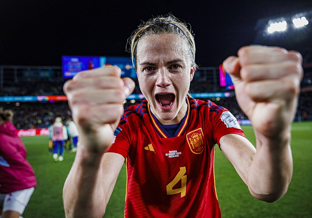 Celebración de la victoria ante Suecia