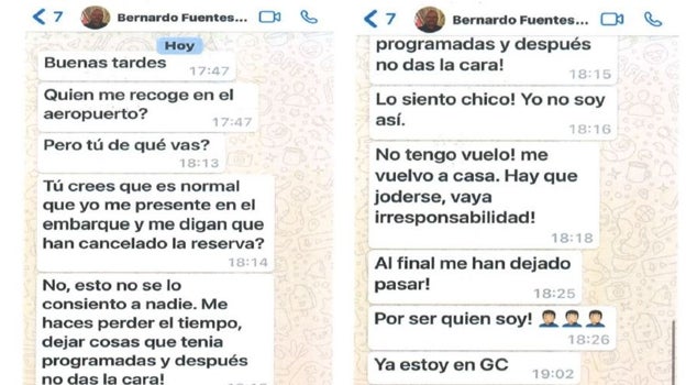 Pantallazos incorporados por la Policía en su informe