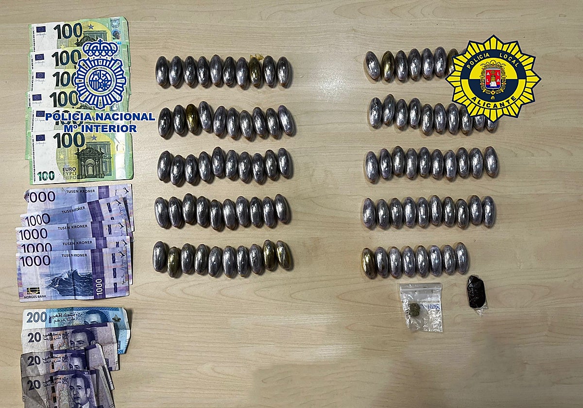 Imagen de la droga confiscada a un hombre en la estación de autobuses de Alicante