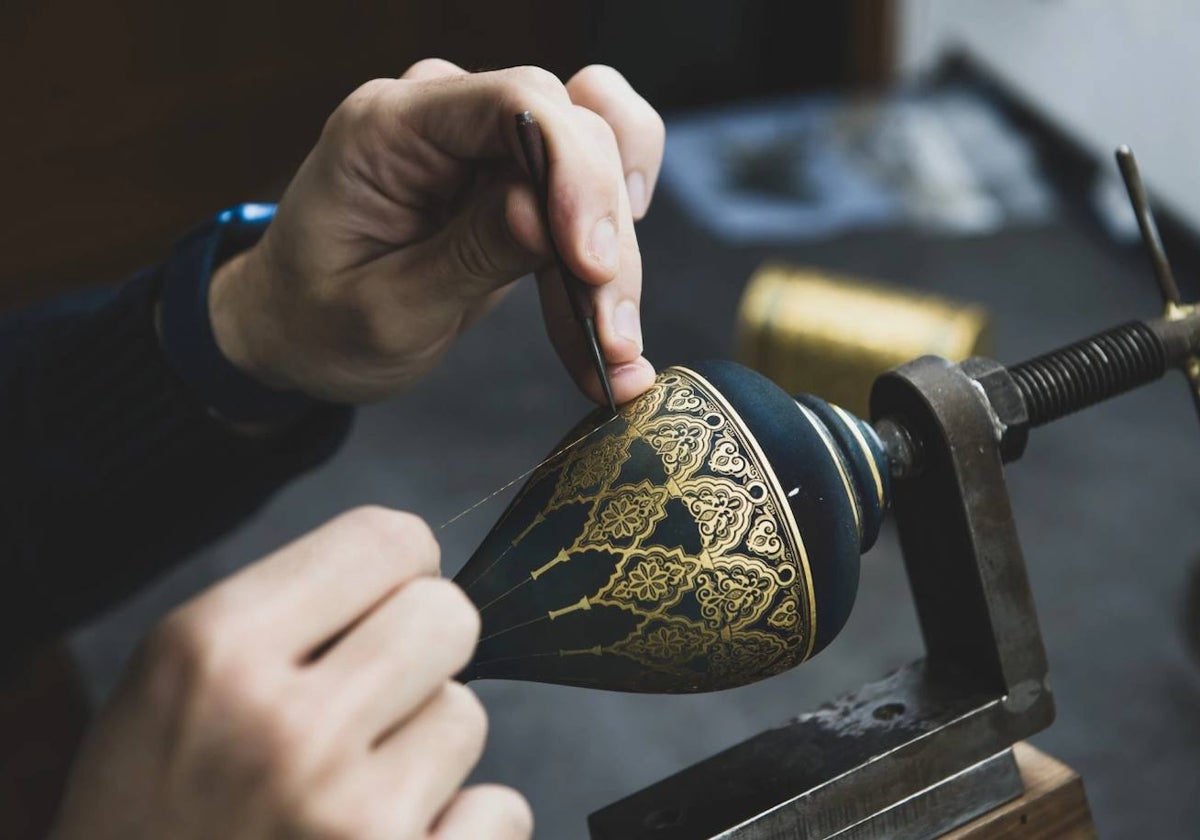 Una de las piezas elaboradas con este arte milenario