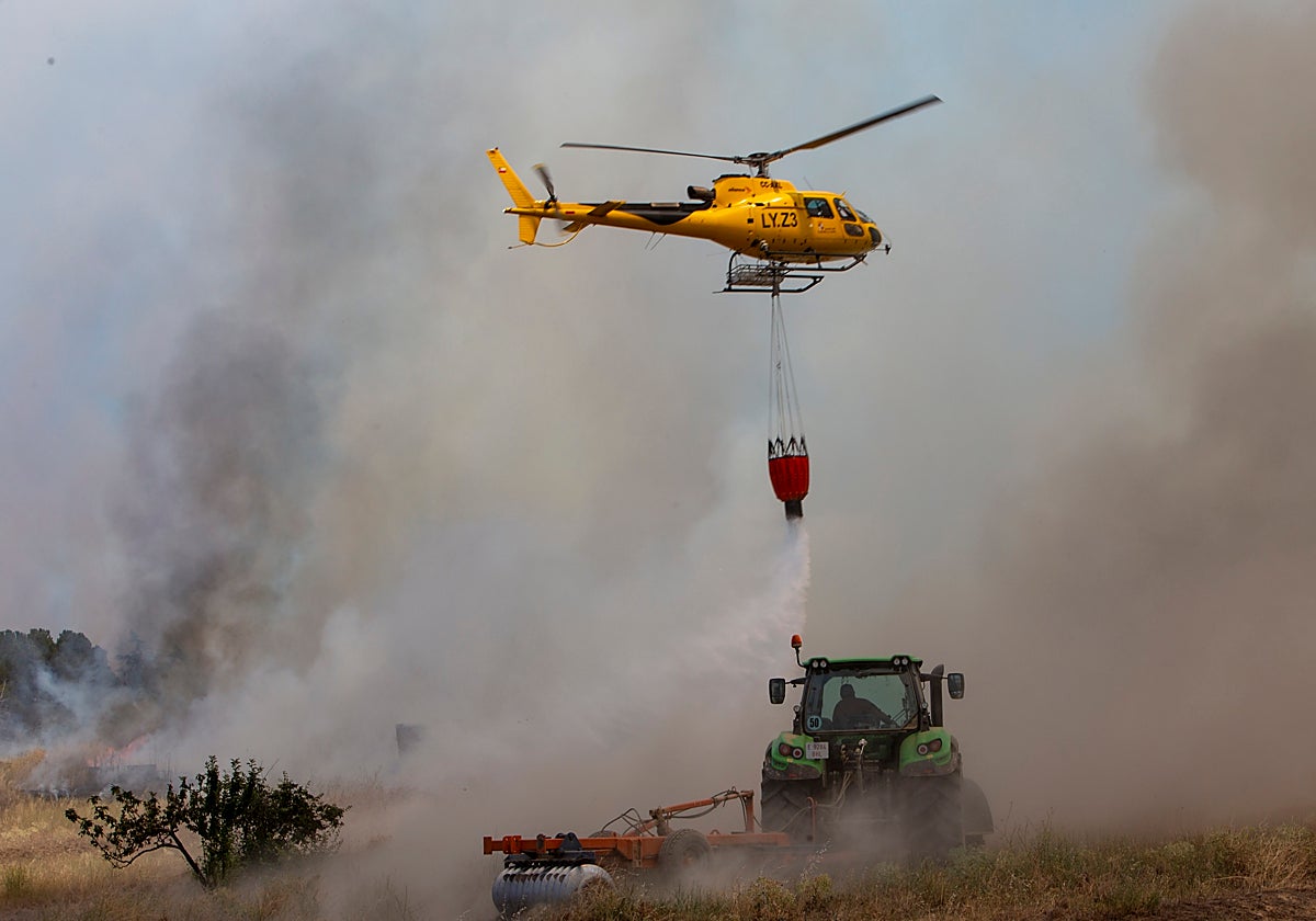 Incendio en la localidad zamorana de Entrala el pasado mes de julio