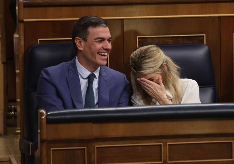 Pedro Sánchez y Yolanda Díaz el 22 de julio en el Congreso