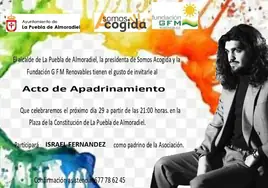 Israel Fernández apadrina este martes en La Puebla de Almoradiel a la Asociación 'Somos Acogida'