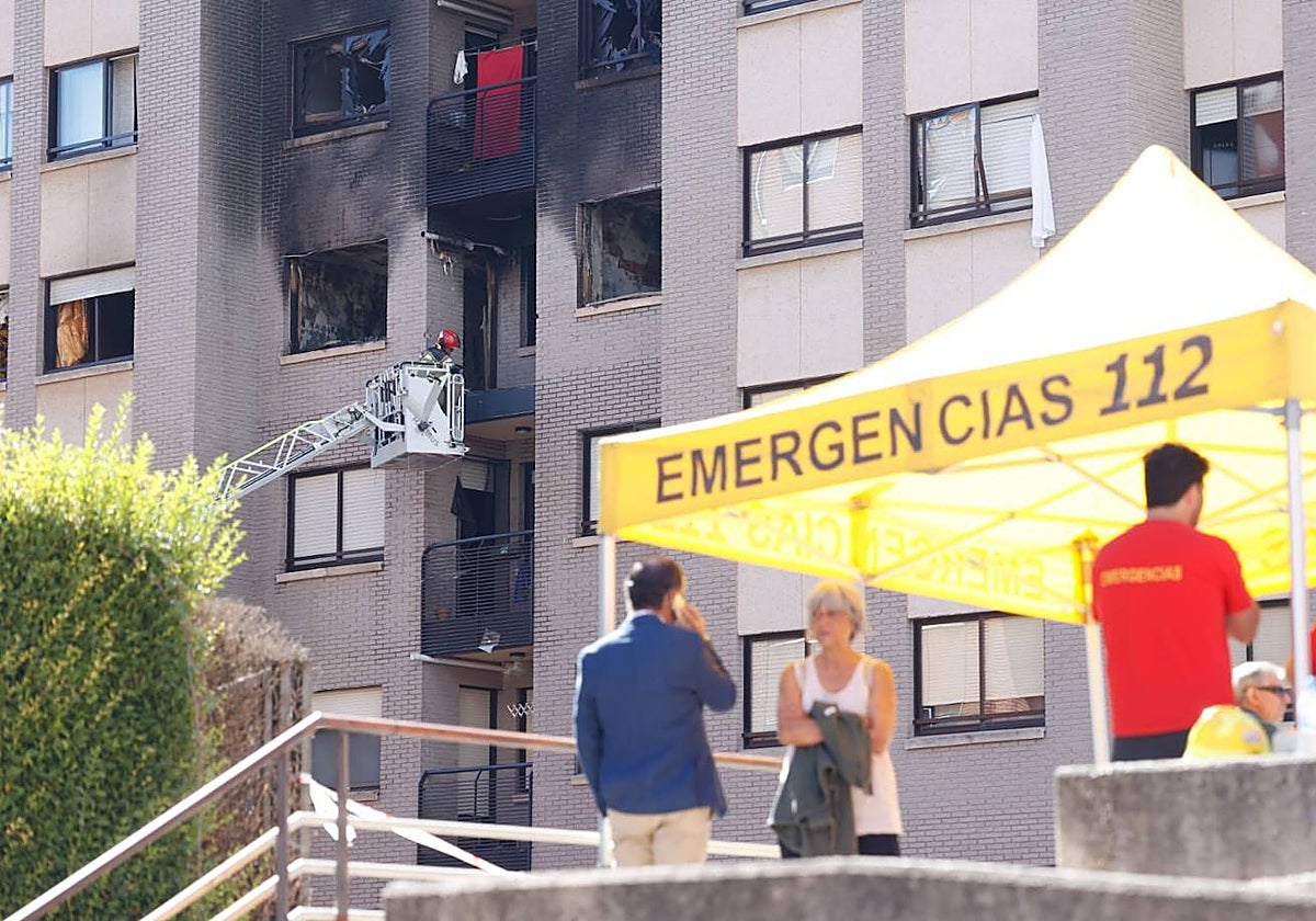 El número 23 de la calle Juan de Valladolid de la capital vallisoletana, tras la explosión