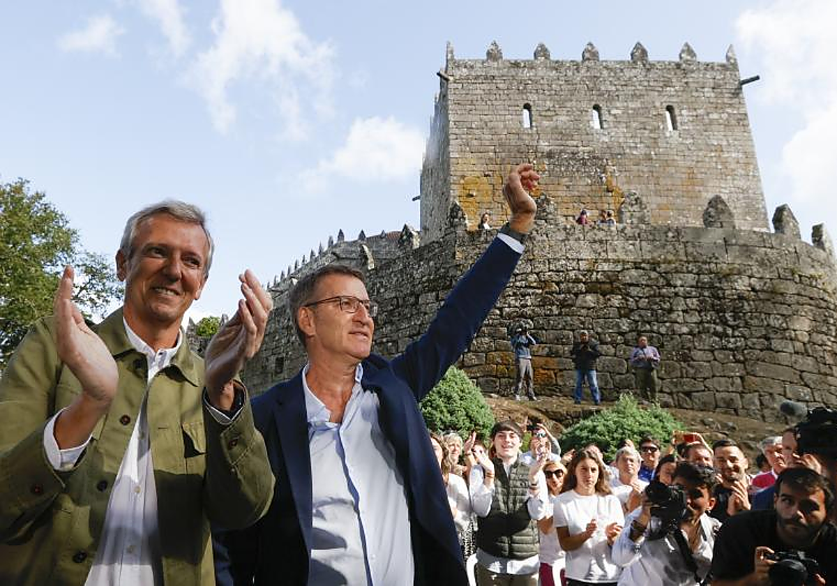 Alfonso Rueda y Alberto Núñez Feijóo, el pasado domingo
