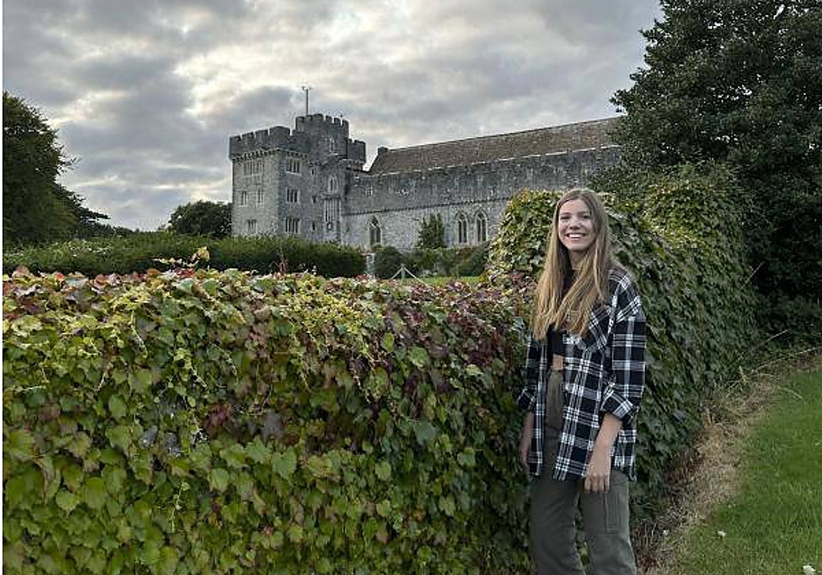 La Infanta Sofía a su llegada a Gales para cursar el Bachillerato internacional