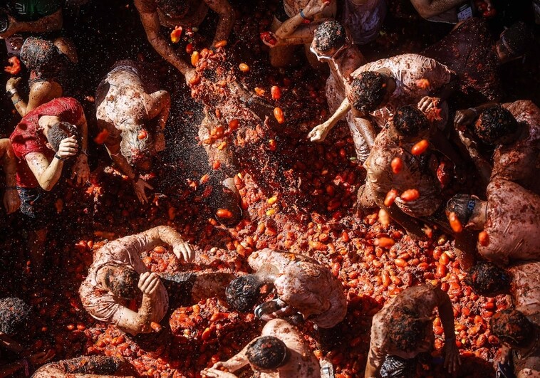 Imagen de archivo de la Tomatina de Buñol (Valencia)