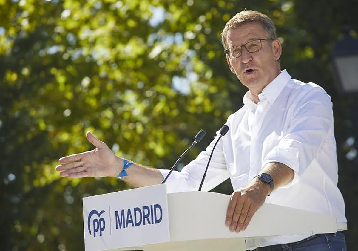 Alberto Núñez Feijóo, este jueves, en Collado Villalba