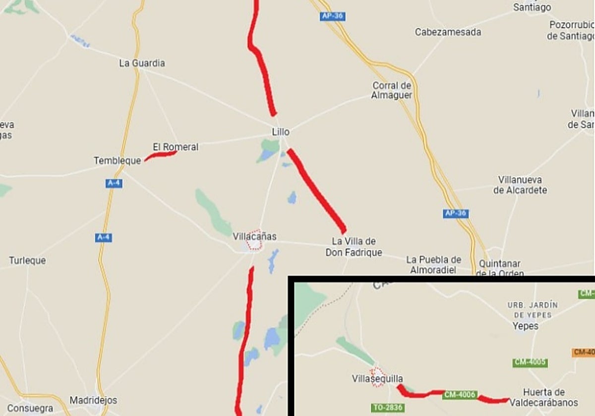 Carreteras cortadas debido a la DANA