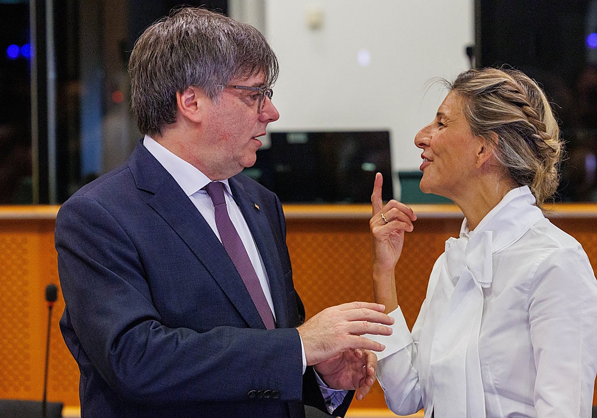 Carles Puigdemont y Yolanda Díaz en su encuentro el pasado lunes en Bruselas