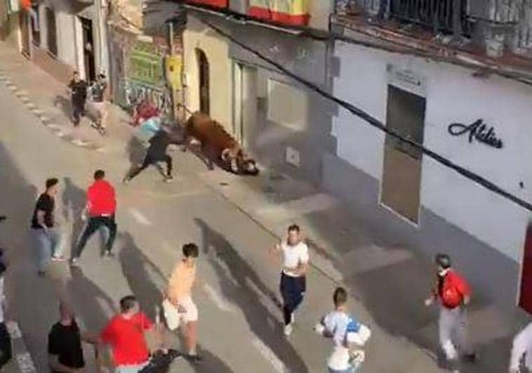 Un momento del encierro en Arganda