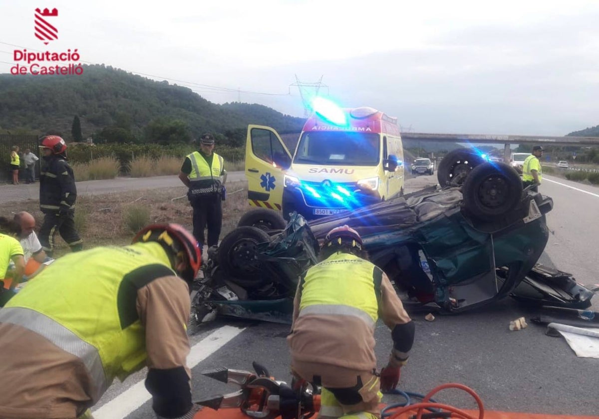 Imagen del fatal accidente facilitada por el Consorcio de Bomberos de Castellón