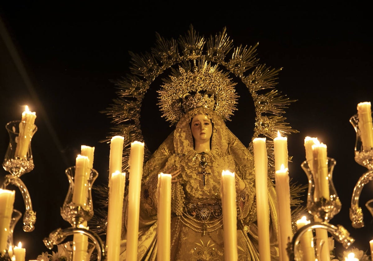 La Virgen del Rayo, durante su procesión de 2021