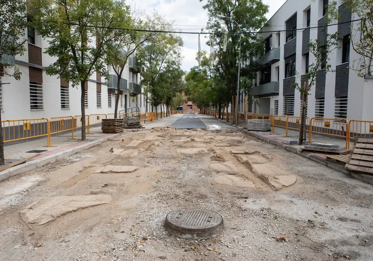 Calle Garganchón, en el barrio del Aeropuerto (Barajas), tras el último temporal