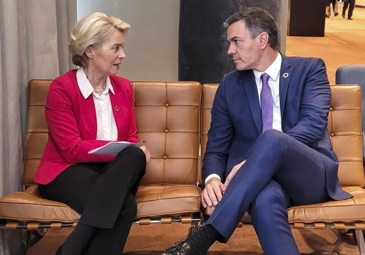 Sánchez con la presidenta de la Comisión Europea este lunes en la sede de la ONU en Nueva York