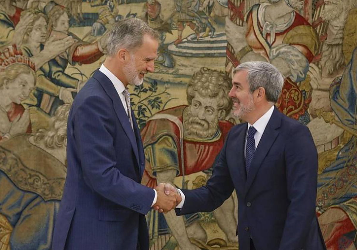 El rey Felipe VI reecibe al presidente canario Fernando Clavijo