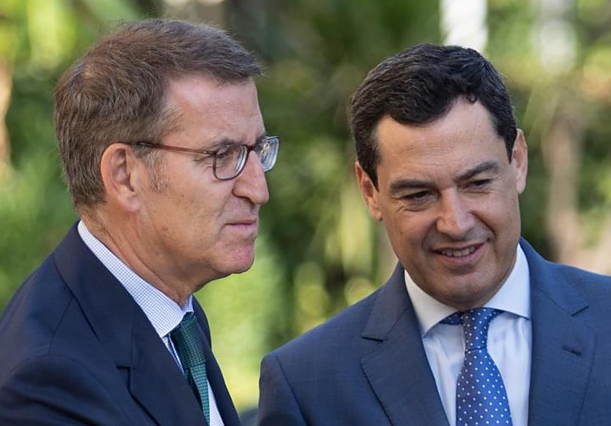 Juanma Moreno, junto a Alberto Núñez Feijóo