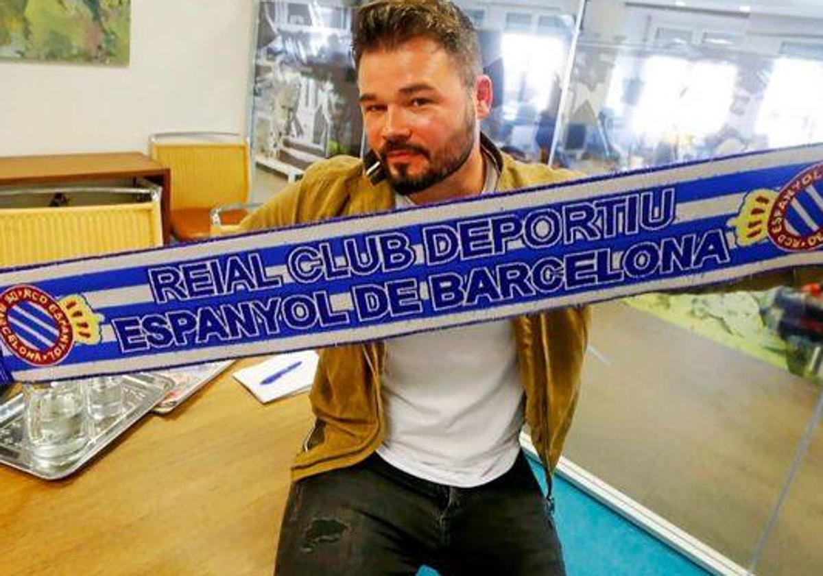 Gabriel Rufián, de ERC, es aficionado al Espanyol