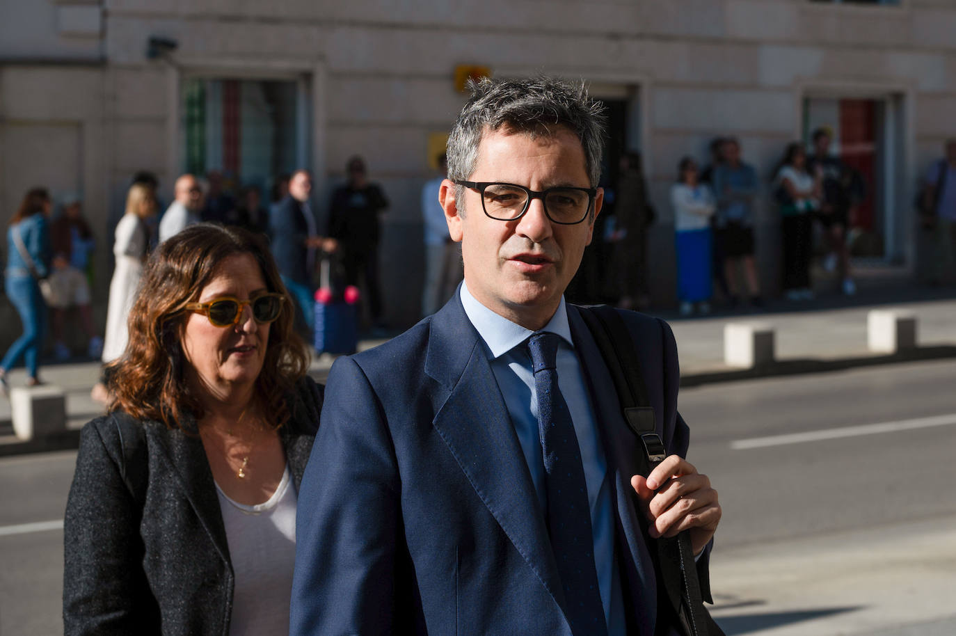 El ministro de Presidencia, Félix Bolaños, a su llegada al Congreso de los Diputados este martes