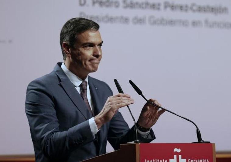 Sánchez, ayer, en un acto organizado por el Instituto Cervantes